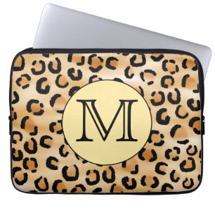 Protection Pour Ordinateur Portable Motif Empreinte de léopard Monogramme personnalis