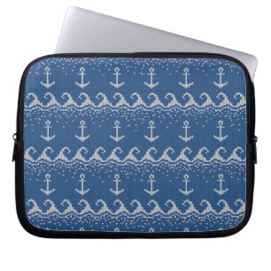 Protection Pour Ordinateur Portable Motif nautique de Knit