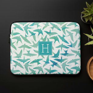 Protection Pour Ordinateur Portable Motif turquoise d'aquarelle