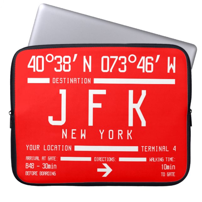 Protection Pour Ordinateur Portable New York JFK International Airport Code (Devant)