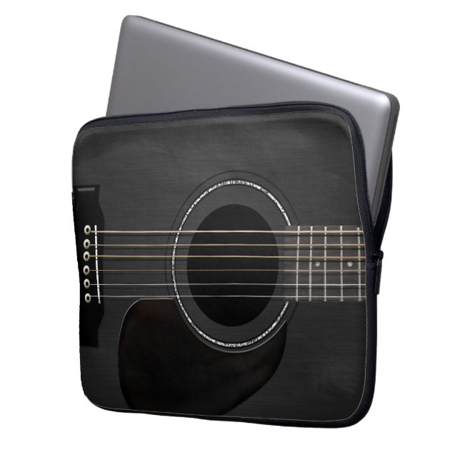 Protection Pour Ordinateur Portable Noir de guitare (devant gauche)