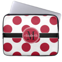 Noir rouge Gros Polka Dot Monogramme
