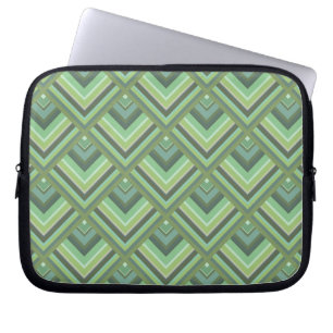 Protection Pour Ordinateur Portable Olive green stripes scale pattern