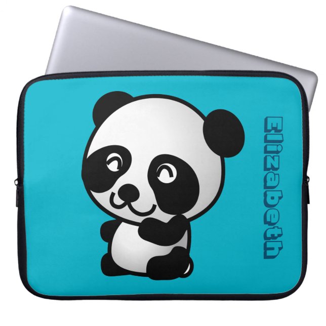 Protection Pour Ordinateur Portable Ours de panda blanc et noir mignon (Devant)
