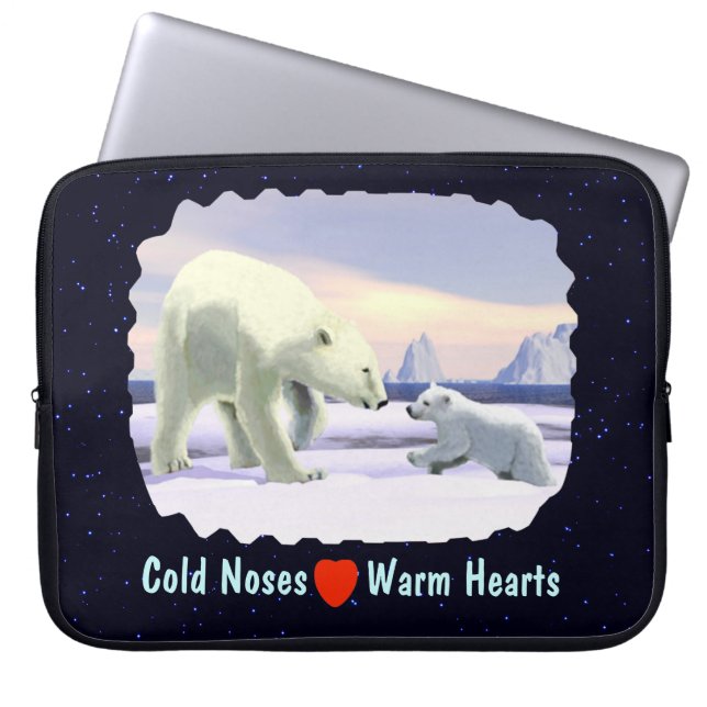 Protection Pour Ordinateur Portable Ours Polaire - Mama Nez Meilleur (Devant)