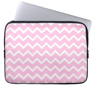 Protection Pour Ordinateur Portable Pâlissez - le modèle de zigzag rose et blanc
