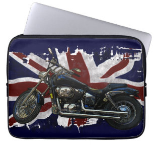 Protection Pour Ordinateur Portable Patriotique Union Jack Union UK Drapeau & Motorcyc