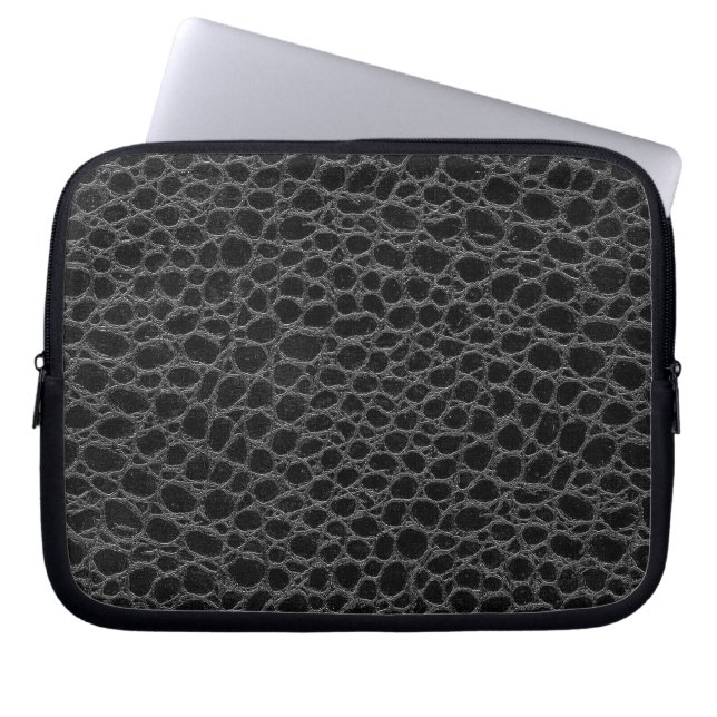 Protection Pour Ordinateur Portable Peau noire de crocodile (Devant)