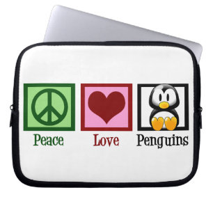 Protection Pour Ordinateur Portable Pingouins Peace Love