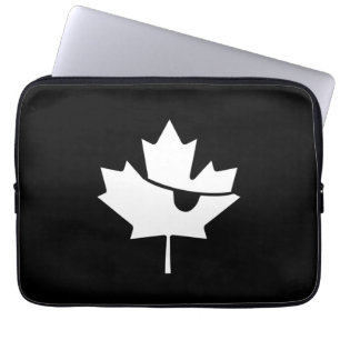 Protection Pour Ordinateur Portable Pirate canadien feuille d'érable noir et blanc