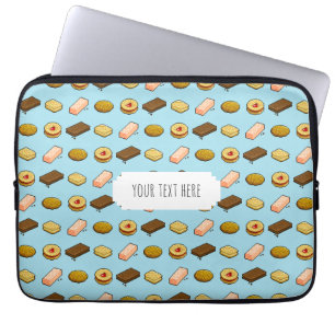 Protection Pour Ordinateur Portable Pixel Art Biscuits & Cookies Motif Avec Texte