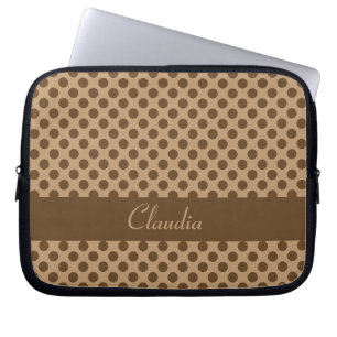 Protection Pour Ordinateur Portable Point Polka Brown