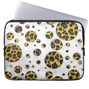 Protection Pour Ordinateur Portable Pointe Leopard Brown et Jaune