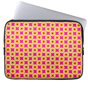 Protection Pour Ordinateur Portable Pointe Polka Jaune et Rose Chaud