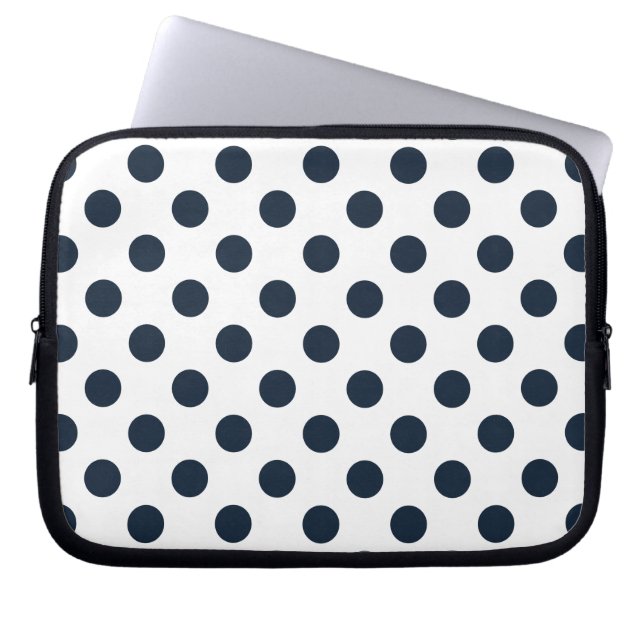 Protection Pour Ordinateur Portable Pois bleu marine foncé (Devant)
