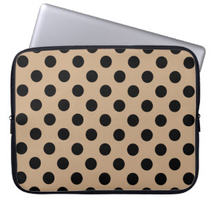 Protection Pour Ordinateur Portable Pois noirs sur beige