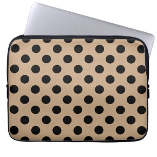 Protection Pour Ordinateur Portable Pois noirs sur beige