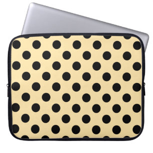 Protection Pour Ordinateur Portable Pois noirs sur jaune pâle