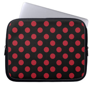 Protection Pour Ordinateur Portable Pois rouge et noir