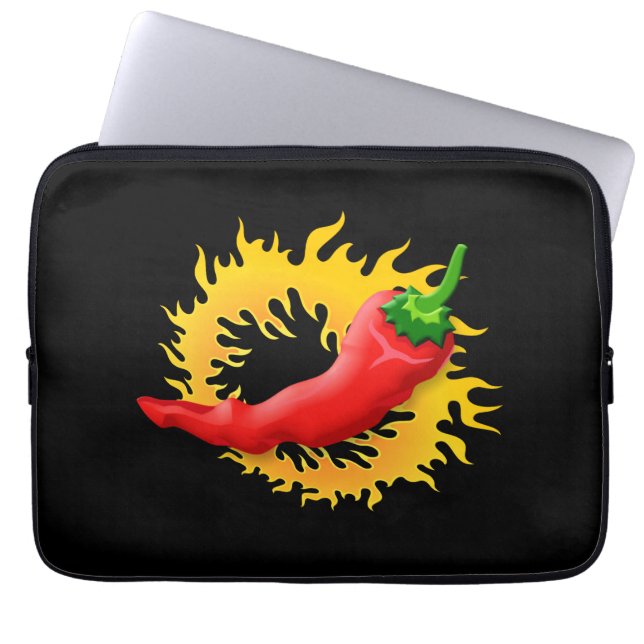 Protection Pour Ordinateur Portable Poivre avec flamme (Devant)