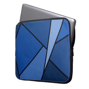 Protection Pour Ordinateur Portable Polygones bleus Abstraits