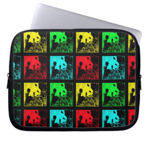 Protection Pour Ordinateur Portable Pop Art Giant Panda Rouge Vert Bleu Jaune