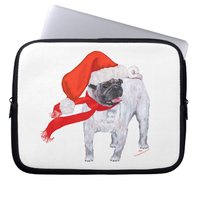 Protection Pour Ordinateur Portable Pug de Noël (Devant)