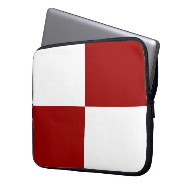 Protection Pour Ordinateur Portable Rectangles rouge et blanc (devant gauche)