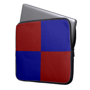 Protection Pour Ordinateur Portable Rectangles rouge foncé et bleus