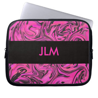 Protection Pour Ordinateur Portable Remous liquide de roses indien et de noir