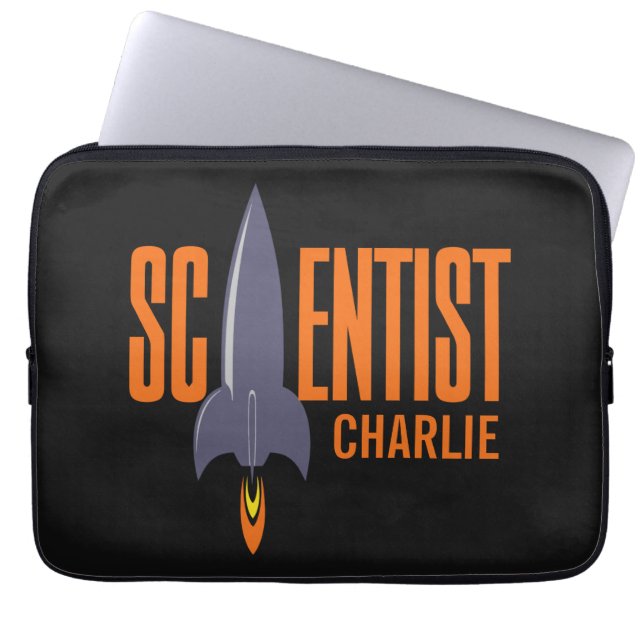 Protection Pour Ordinateur Portable Rocket Scientifique monogramme personnalisé manche (Devant)