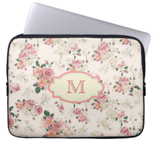 Protection Pour Ordinateur Portable Rose de chalet vintage Coque Monogram