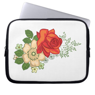 Protection Pour Ordinateur Portable Rose rouge et pâquerettes