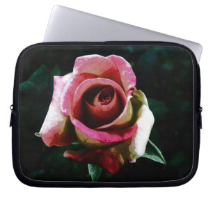 Protection Pour Ordinateur Portable Rose rouge peinte à l'huile