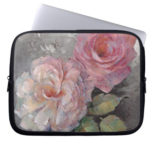 Protection Pour Ordinateur Portable Roses sur le gris (Devant)