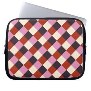 Protection Pour Ordinateur Portable Rouge rose aubergine ivoire Rétro Plaid