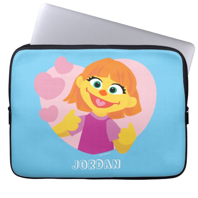 Protection Pour Ordinateur Portable Rue Sésame | Julia Coeur rose (Devant)