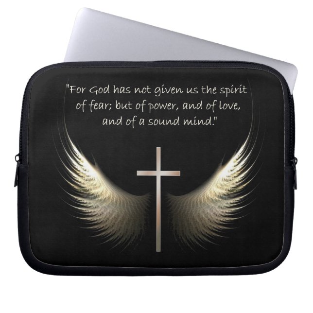 Protection Pour Ordinateur Portable Saint-Esprit et vers de croix et de bible de (Devant)