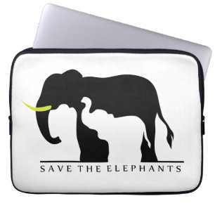 Protection Pour Ordinateur Portable Sauvez les éléphants (blanc)