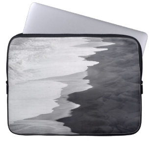 Protection Pour Ordinateur Portable Scène de plage en noir et blanc