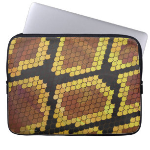 Protection Pour Ordinateur Portable Serpent Brown et impression or
