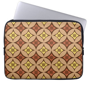 Protection Pour Ordinateur Portable Shippo avec Motif Fleur, Brown et Jaune Doré