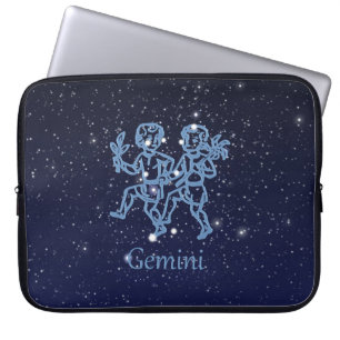 Protection Pour Ordinateur Portable Signe Gemini Constellation et Zodiaque avec étoile