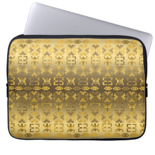 Protection Pour Ordinateur Portable Simbols d'or africains ethniques d'Adinkra