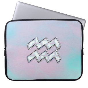 Protection Pour Ordinateur Portable Symbole Zodiaque Aquarius Mère du style Pearl Nacr