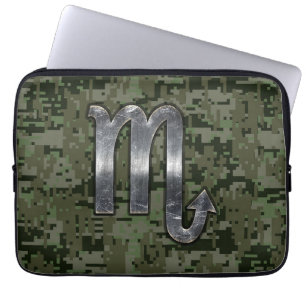 Protection Pour Ordinateur Portable SYMBOLE Zodiaque Scorpio Camo numérique vert olive