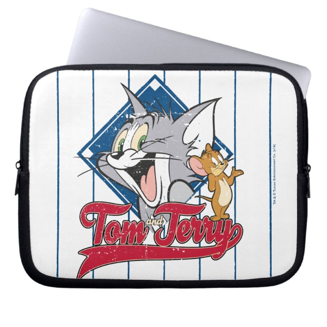 Protection Pour Ordinateur Portable Tom Et Jerry | Tom Et Jerry Sur Diamant De Basebal (Devant)