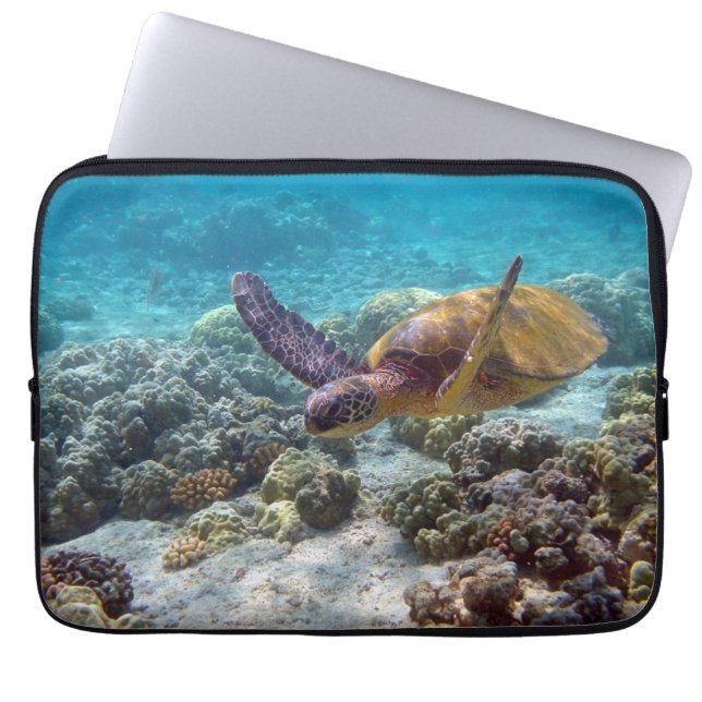 Protection Pour Ordinateur Portable Tortue verte (Devant)
