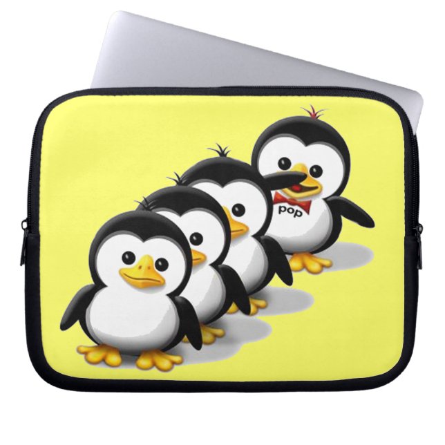 Protection Pour Ordinateur Portable Troupeau des pingouins (Devant)