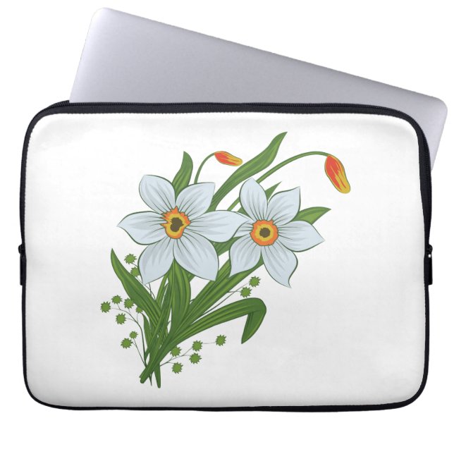 Protection Pour Ordinateur Portable Tulipes et jonquilles Fleurs (Devant)